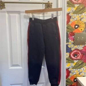 Polo by Ralph Lauren Navy Joggers with Maroon Stripe